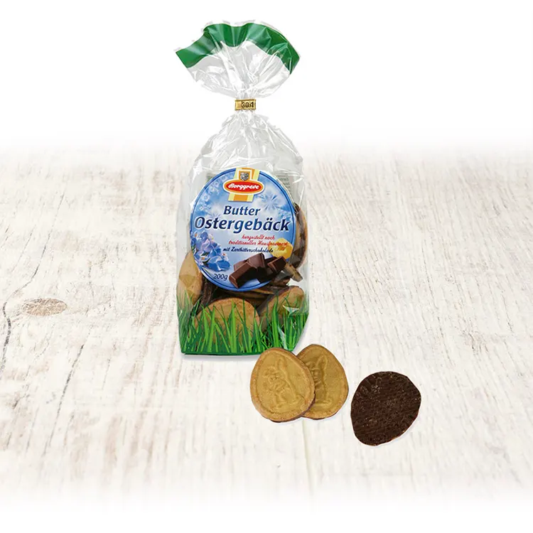 Feines Buttergebäck Schoko • Ostergebäck von Borggreve - Butterkekse mit Schokoladenboden - Saisongebäck