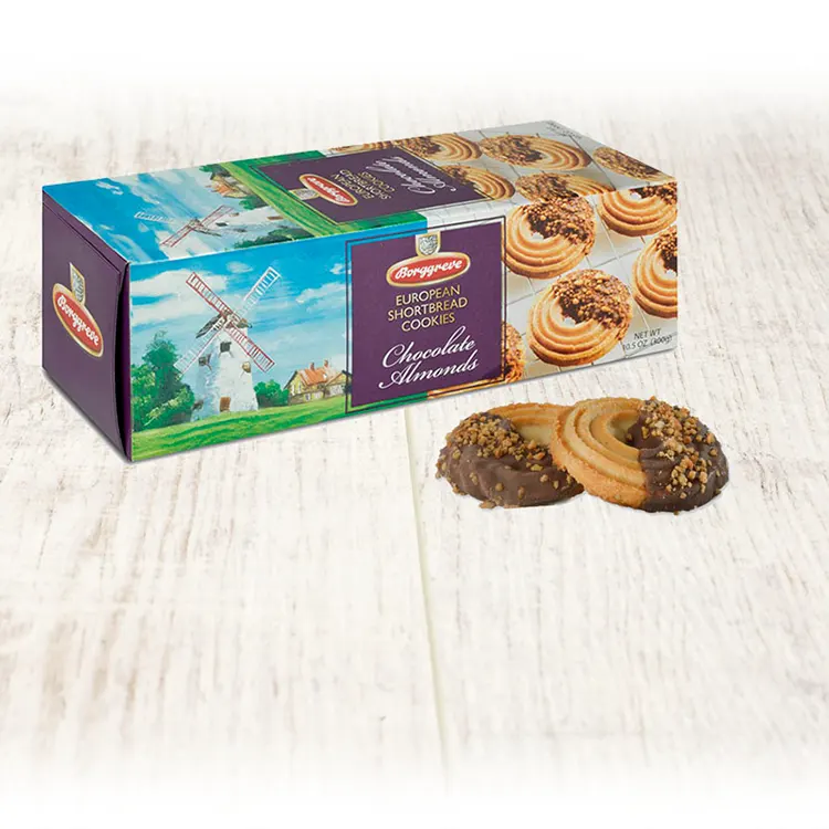 Chocolate Almonds Cookies • Shortbread Cookies from Borggreve - German biscuits - pastries
