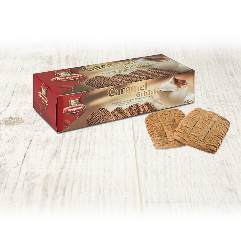 Caramel-Gebäck - Produkt von Borggreve - Mürbegebäck, Würziger Mürbeteig, Caramelkekse, Jahresgebäcke