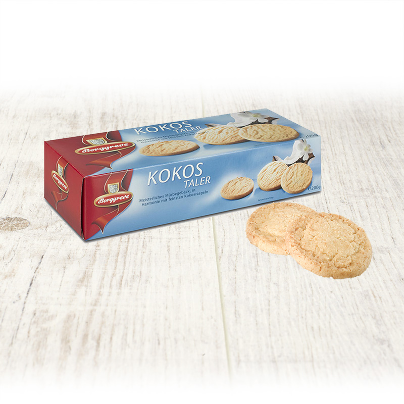 Kokos-Taler - Produkt von Borggreve - Mürbegebäck, Kokosraspeln, Jahresgebäckes