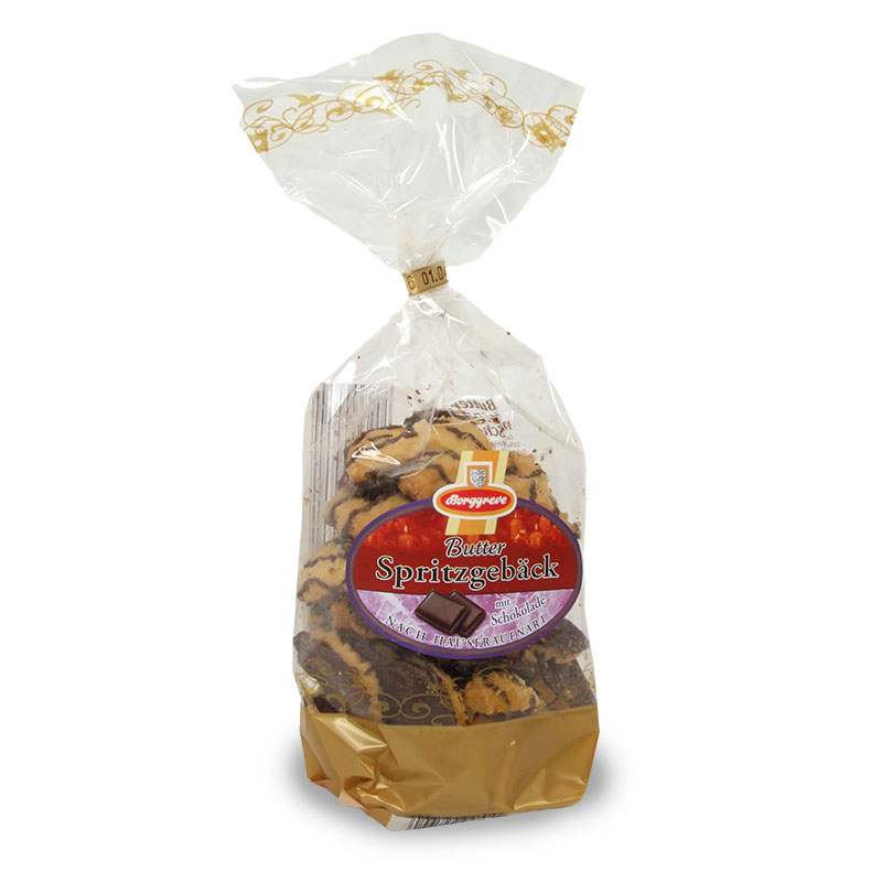 Butter Spritzgebäck mit Schoko - Produkt von Borggreve - Spritzgebäck, Butterkekse, 
