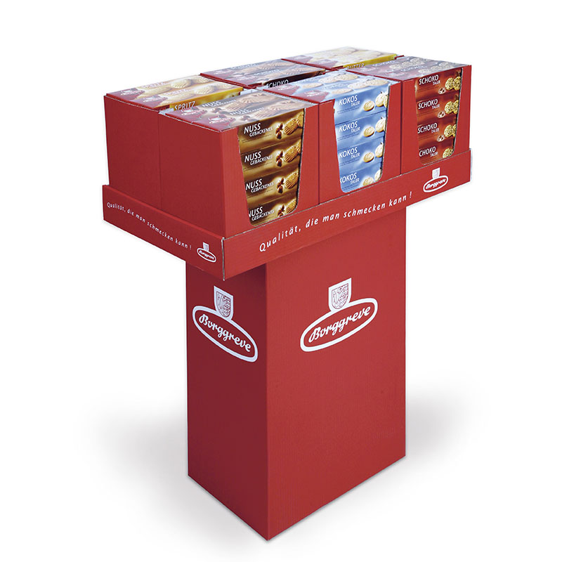 Borggreve Gebäckbar -- Produkt von Borggreve - Jahresgebäck, 6 Gebäcksorten, Kokos-Taler, Butter-Taler, Schoko-Taler, Spritzgebackenes, Schokogebackenes, Nussgebackenes, Display Karton