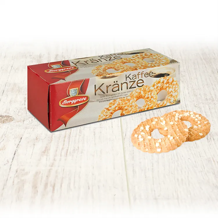 Kaffee-Kränze • Mürbegebäck mit Kristallzucker von Borggreve - Kaffeekekse - Jahresgebäcke - Dauerbackware