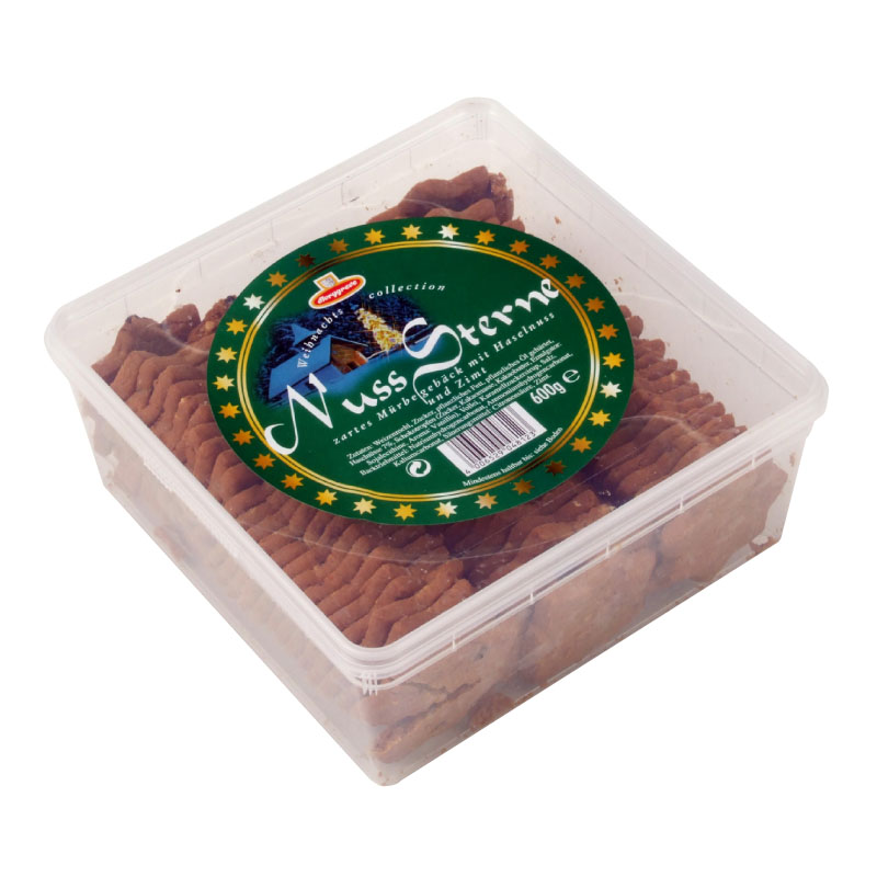 Nuss Sterne  - Produkt von Borggreve - Mürbegebäck, Zimtnote, Haselnüsse