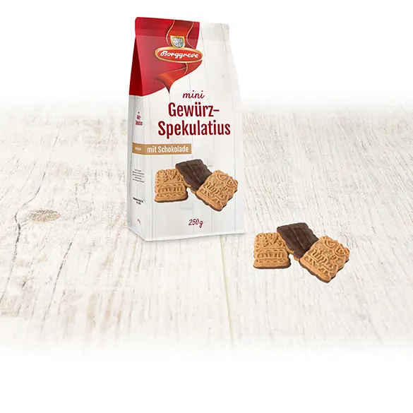 Mini Gewürzspekulatius mit Zartbitterschokolade • Veganes Gebäck von Borggreve - Spekulatius - Vegan - Kekse