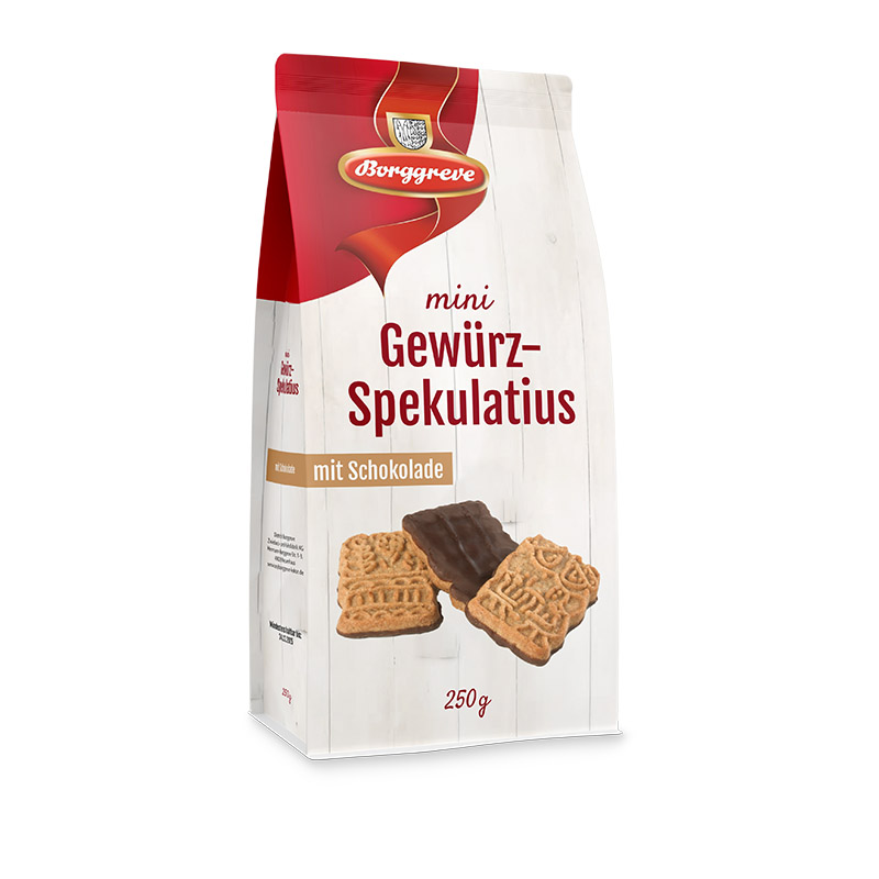 Mini Gewürzspekulatius mit Zartbitterschokolade  • Veganes Gebäck von Borggreve - Spekulatius - Vegan - Kekse