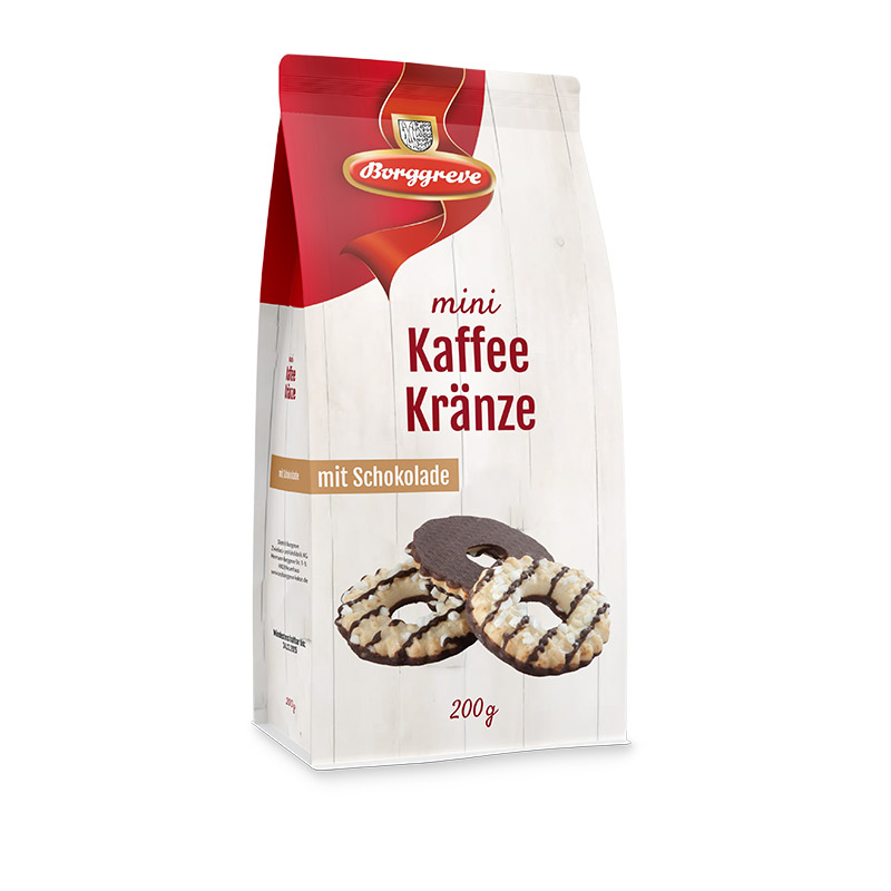 Mini Kaffeekränze mit Zartbitterschokolade • Veganes Gebäck von Borggreve - Vegan - Kekse